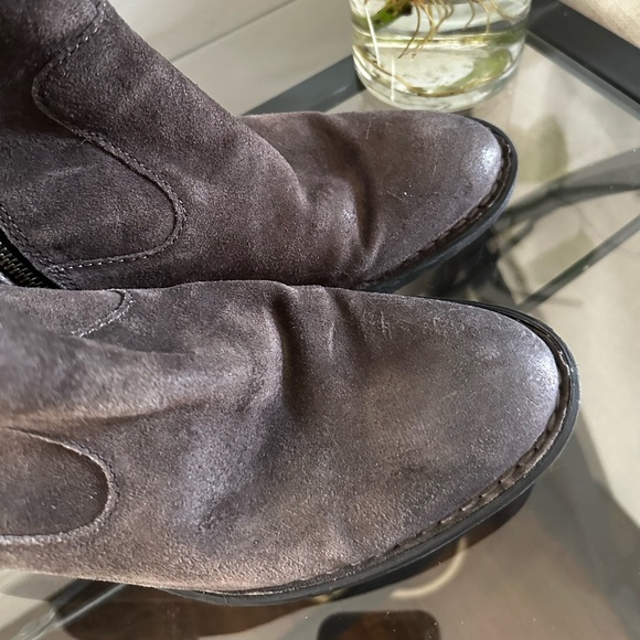 Born Basil Boots Gray Distressed Suede Leather Knee High Gothic Grunge Size 8.5 - Picture 2 of 8